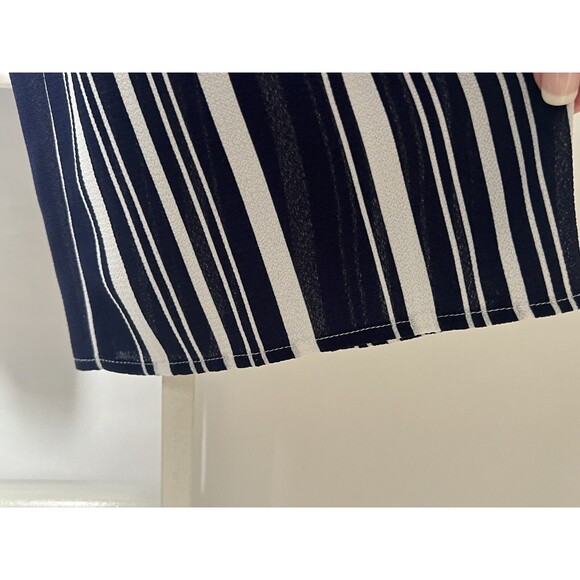 Jumpsuit Womens S Navy White Stripe Elastic Waist Easy Flattering Fit & Care - Picture 13 of 15